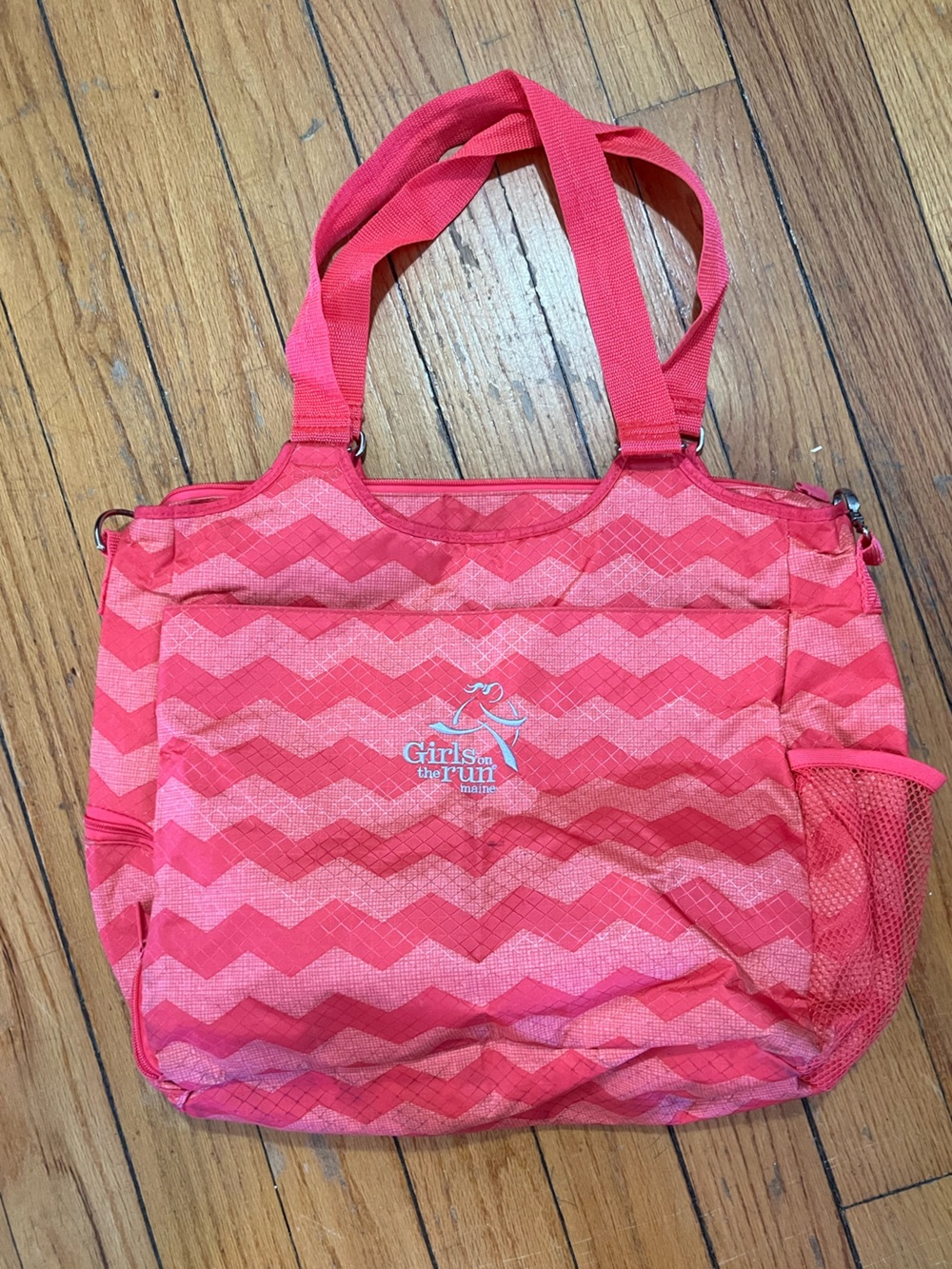 Pink Chevron Tote Bag